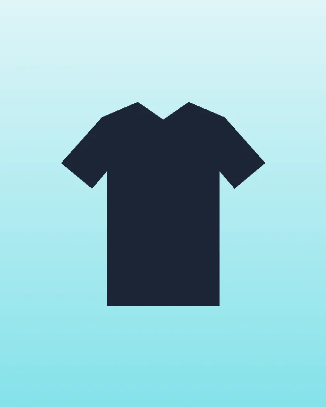 Desenho de uma camiseta escura sobre fundo azul claro